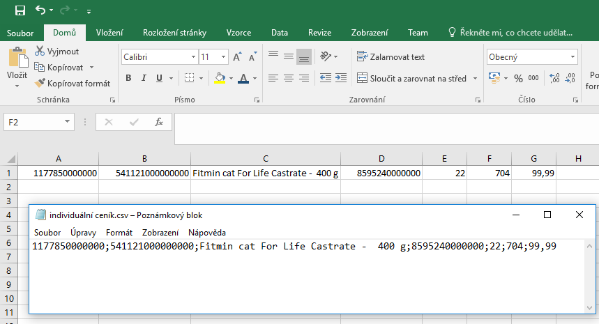 Excel příprava souboru